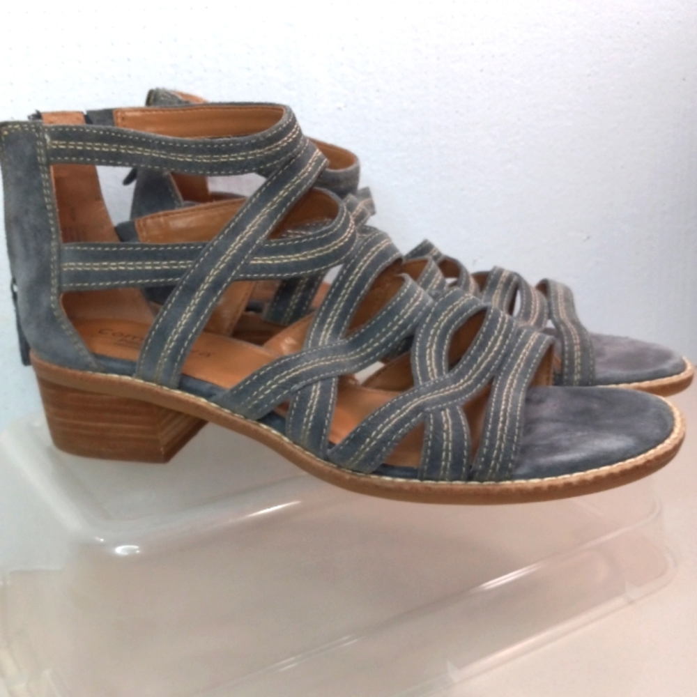 Comfortiva Pillowtop Memoryfoam 9.5 Boho Suede Strap Sandals in Light Gr…